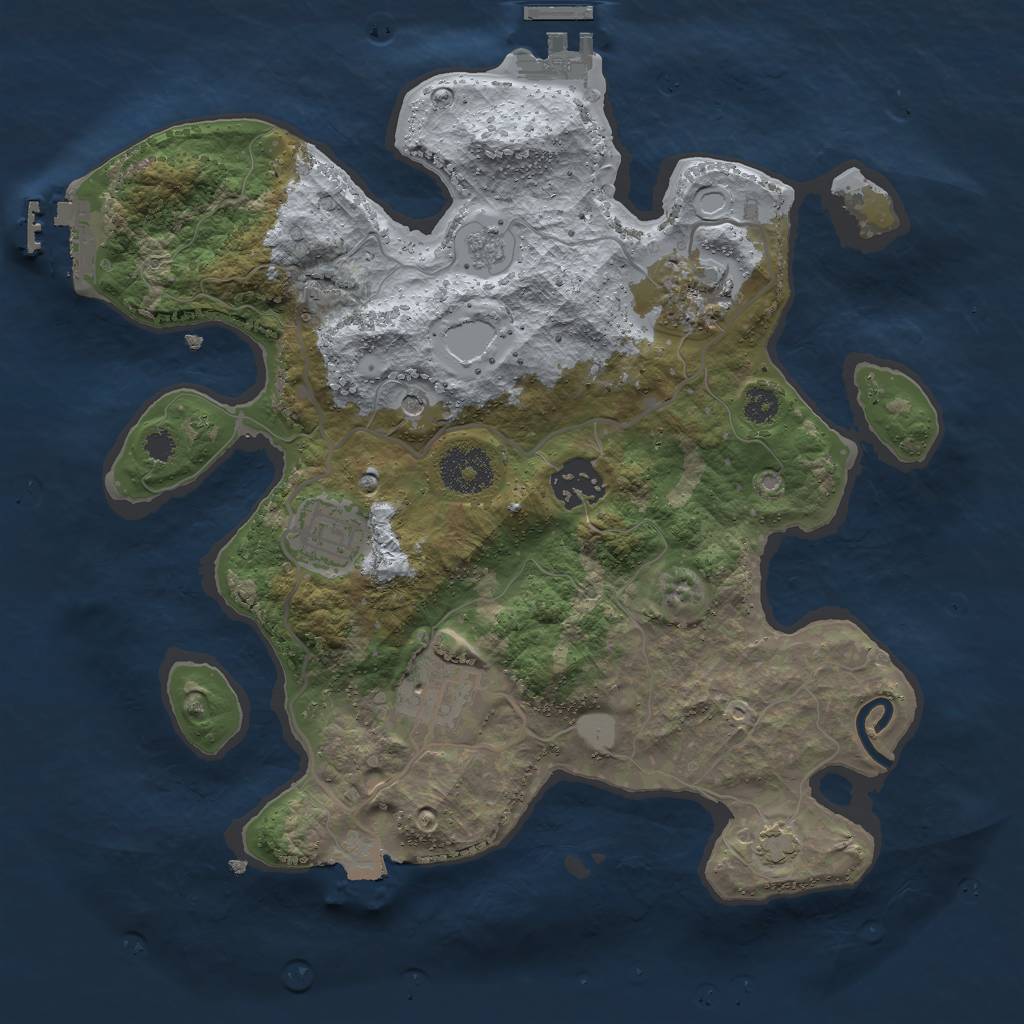 Rust Map: Procedural Map, Size: 3000, Seed: 65, 12 Monuments