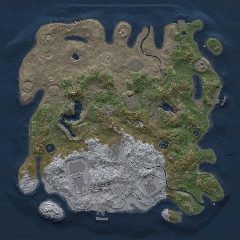 Rust Map: Procedural Map, Size: 4000, Seed: 699625730, 15 Monuments