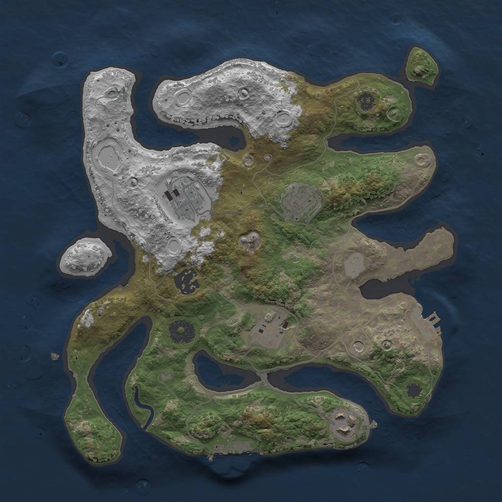 Rust Map: Procedural Map, Size: 3000, Seed: 157234, 13 Monuments