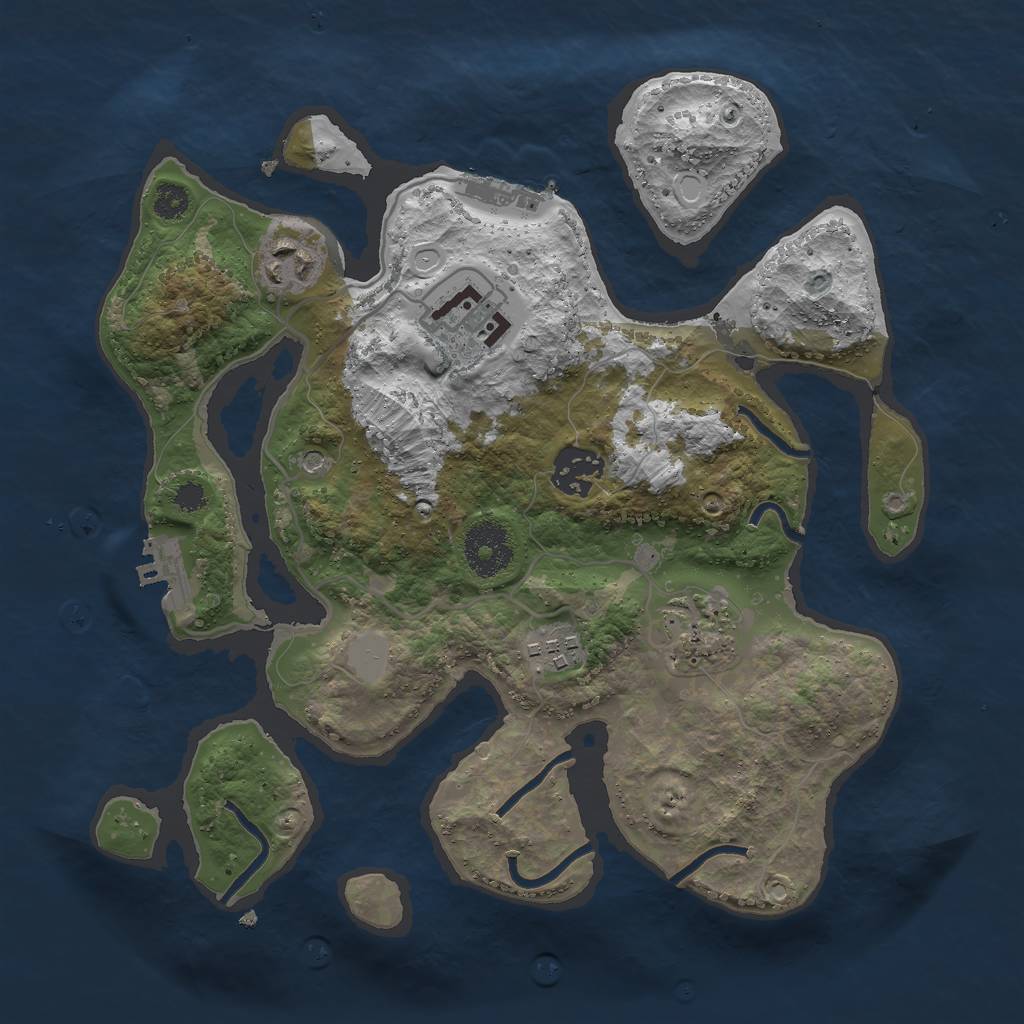 Rust Map: Procedural Map, Size: 3000, Seed: 106285869, 13 Monuments