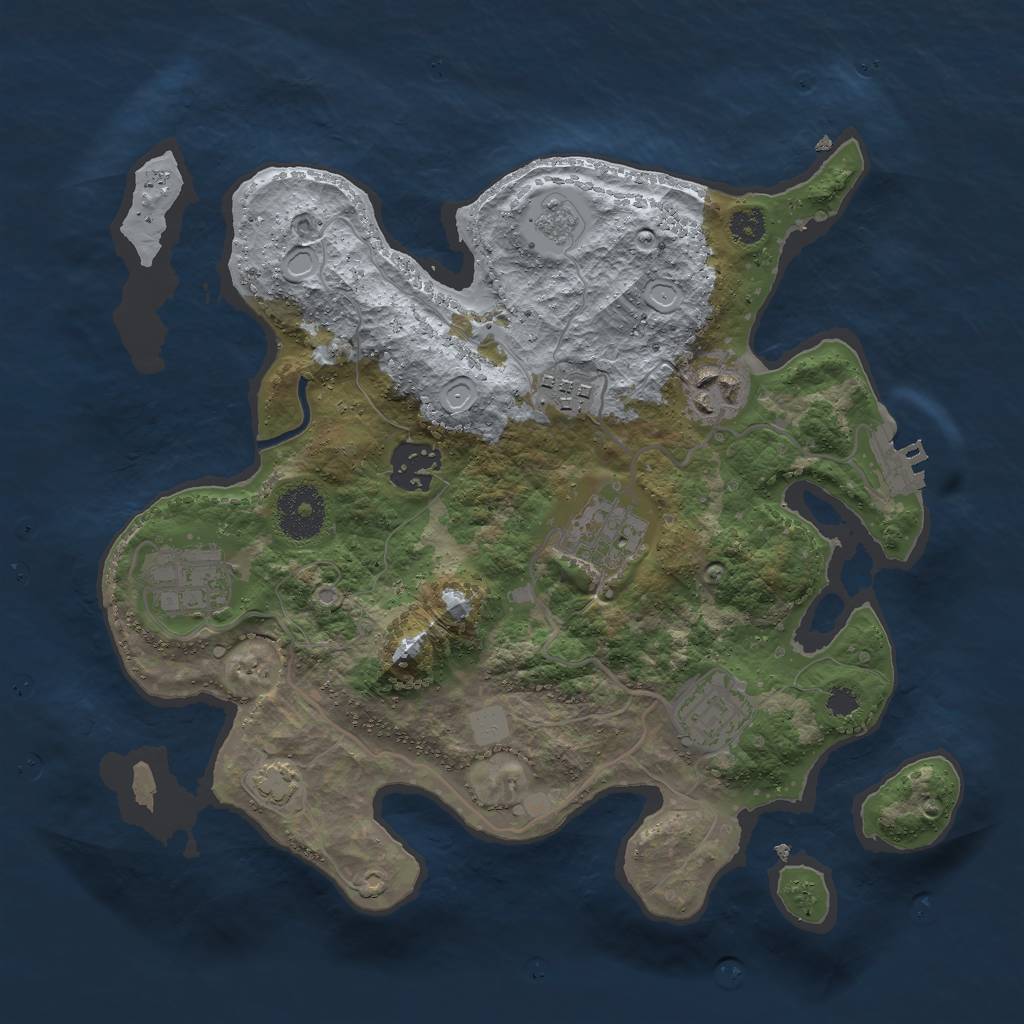 Rust Map: Procedural Map, Size: 3000, Seed: 1234, 12 Monuments