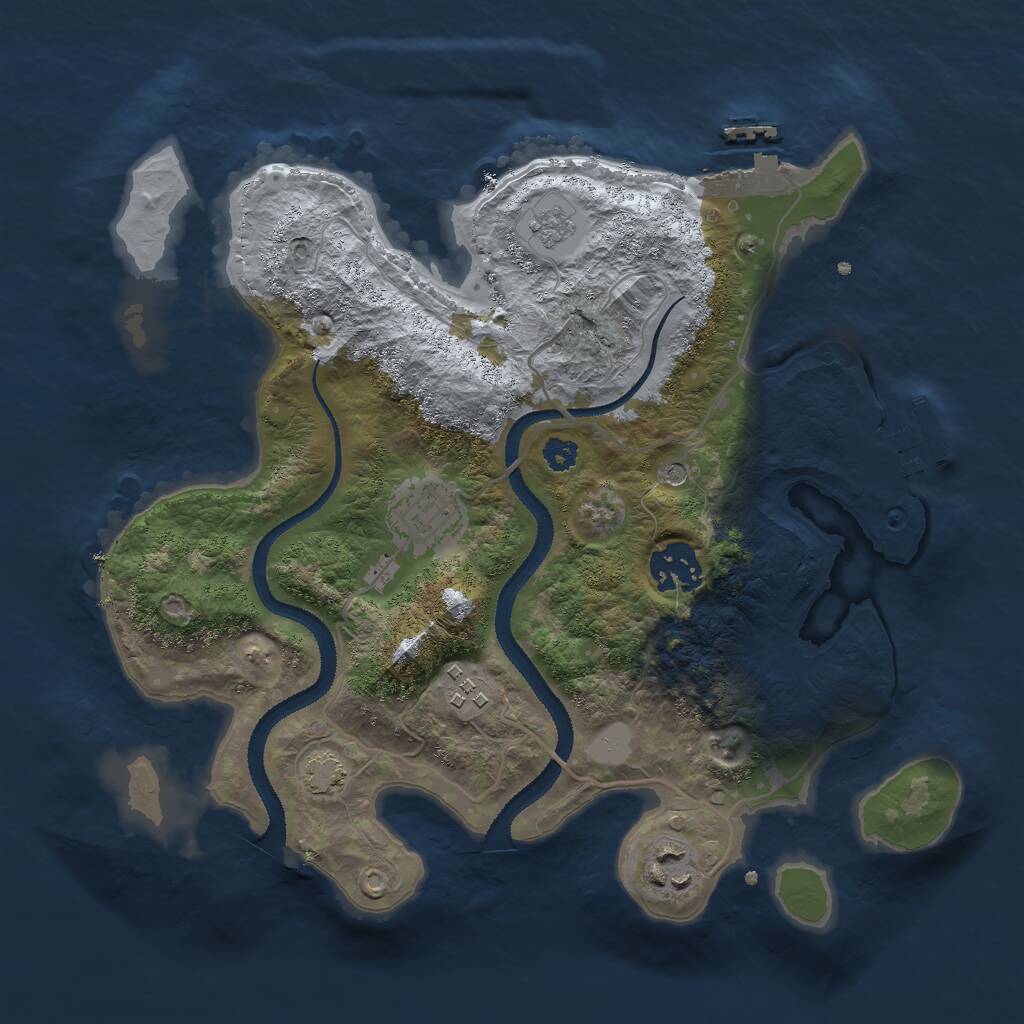 Rust Map: Procedural Map, Size: 3000, Seed: 1234, 10 Monuments