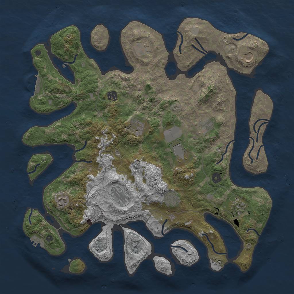 Rust Map: Procedural Map, Size: 4300, Seed: 1514645493, 19 Monuments