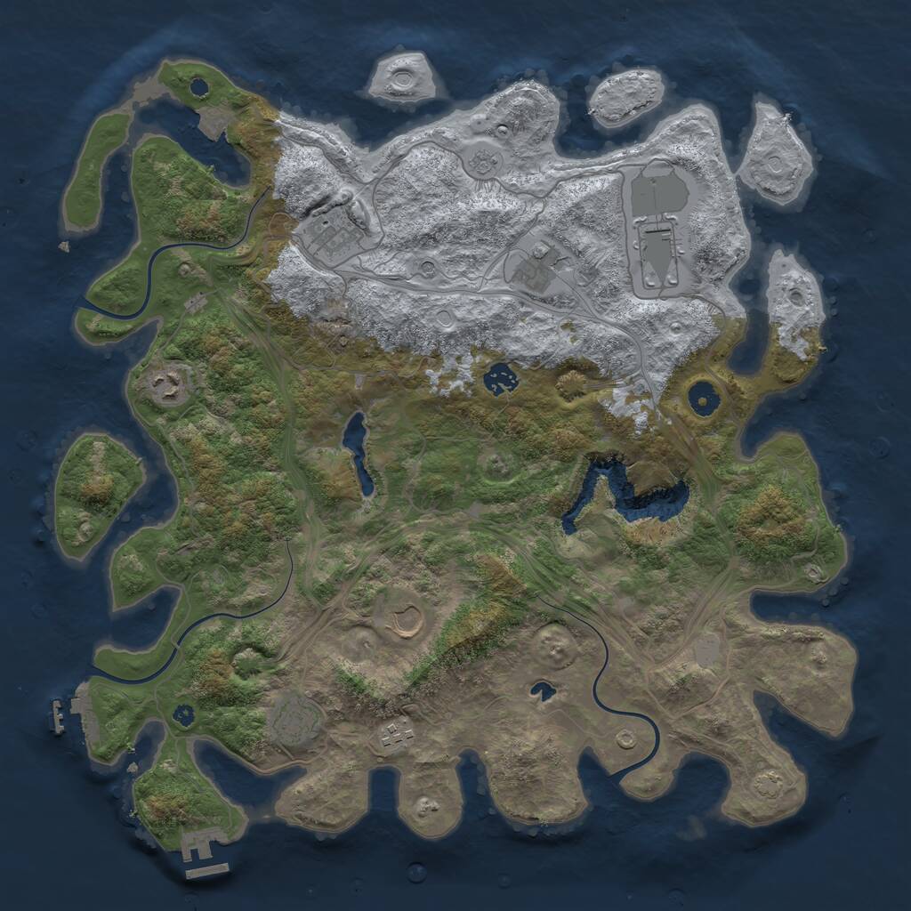 Rust Map: Procedural Map, Size: 4250, Seed: 2147483645, 14 Monuments