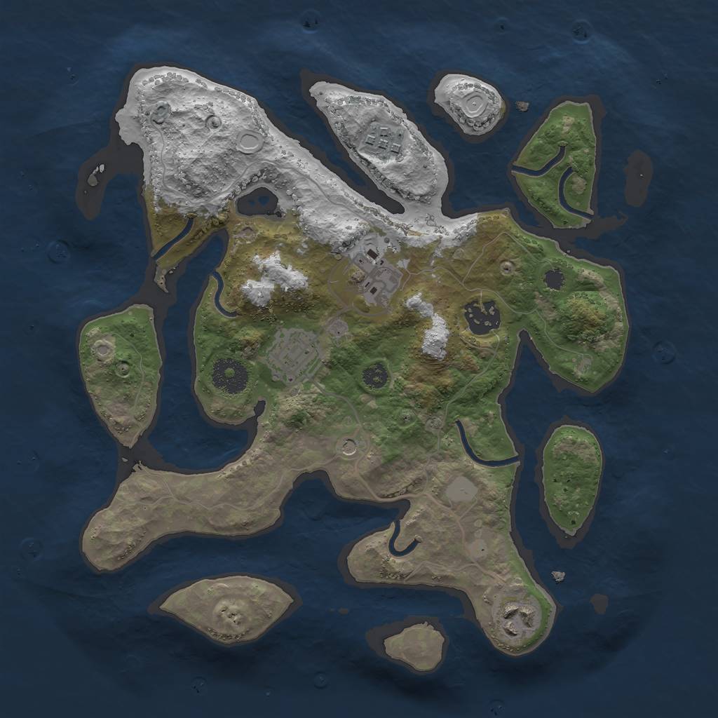 Rust Map: Procedural Map, Size: 3000, Seed: 564536, 11 Monuments