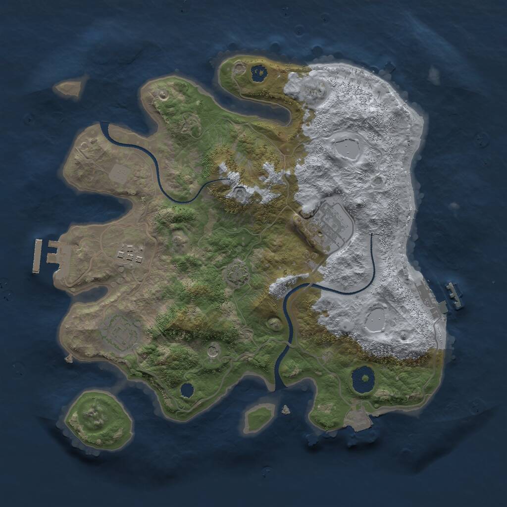 Rust Map: Procedural Map, Size: 3000, Seed: 102, 8 Monuments