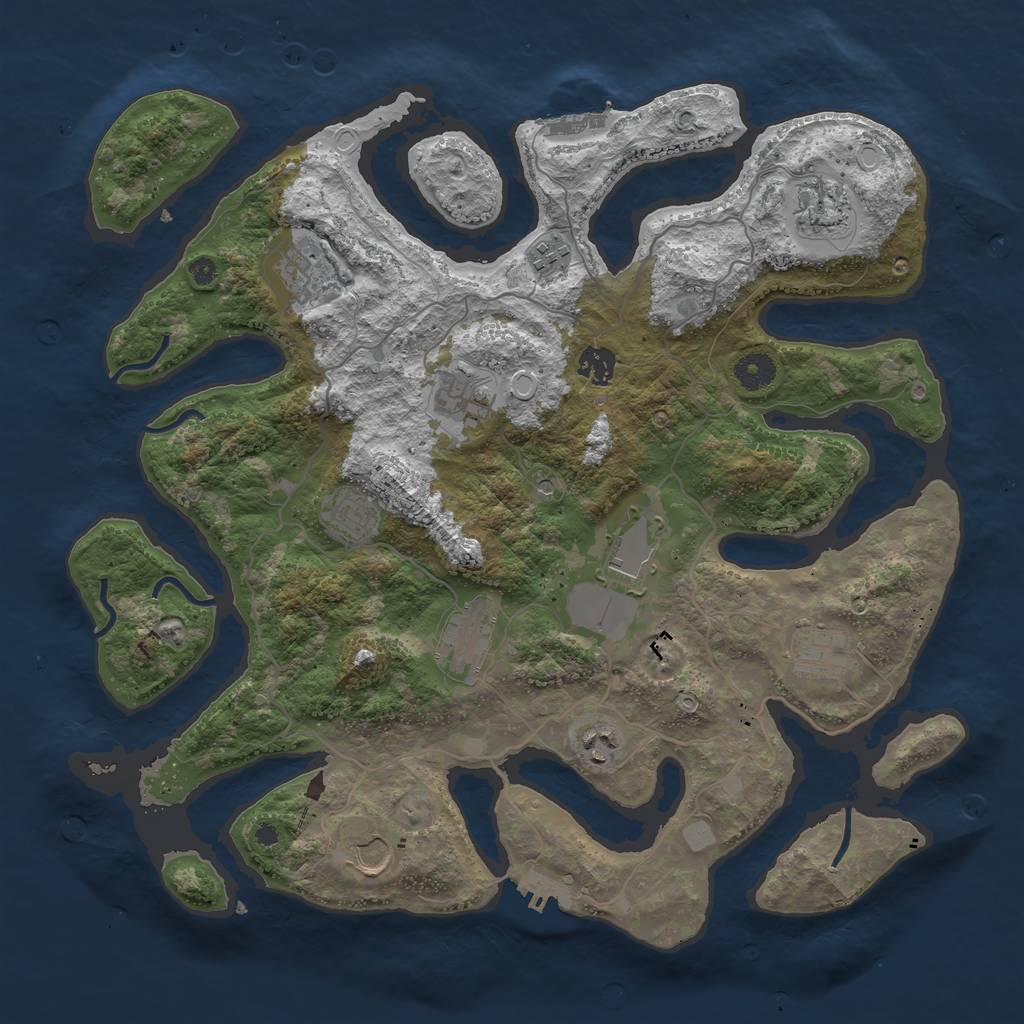 Rust Map: Procedural Map, Size: 4000, Seed: 193557, 19 Monuments