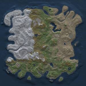 Thumbnail Rust Map: Procedural Map, Size: 4250, Seed: 4827733, 14 Monuments