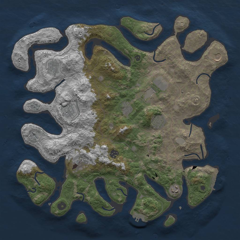 Rust Map: Procedural Map, Size: 4250, Seed: 4827733, 18 Monuments