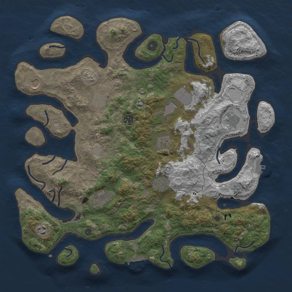 Rust Map: Procedural Map, Size: 4250, Seed: 4587621, 18 Monuments