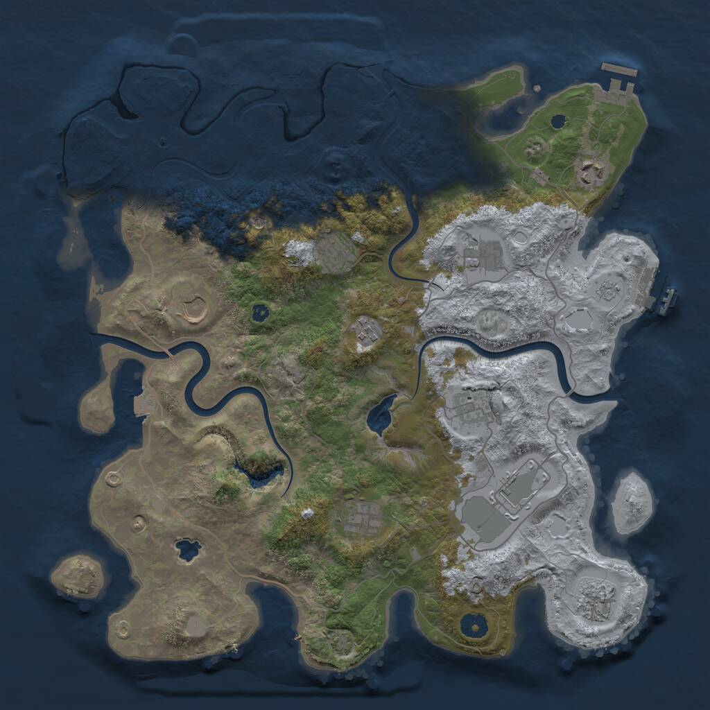 Rust Map: Procedural Map, Size: 4000, Seed: 2212, 15 Monuments