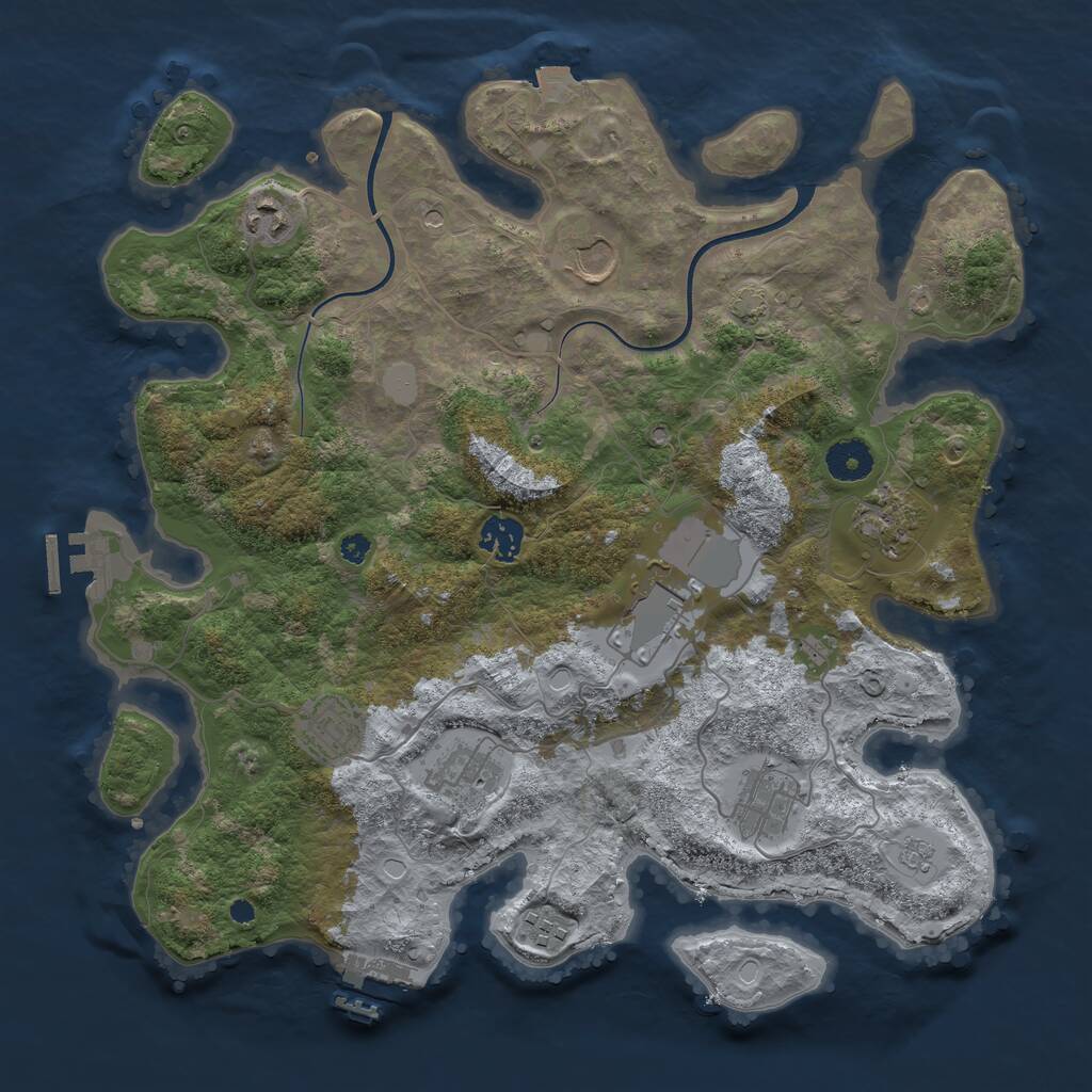 Rust Map: Procedural Map, Size: 3700, Seed: 1338, 15 Monuments