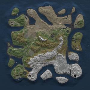 Thumbnail Rust Map: Procedural Map, Size: 3700, Seed: 1338, 17 Monuments