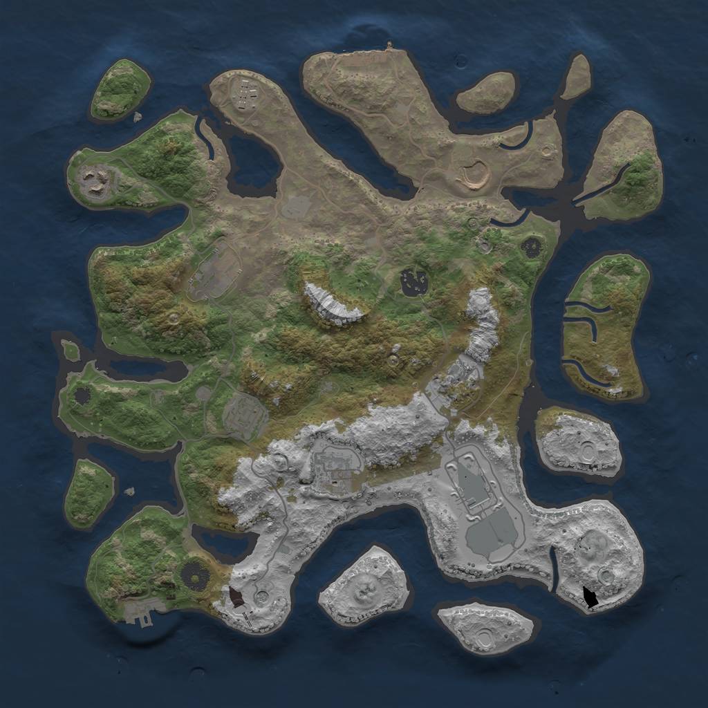 Rust Map: Procedural Map, Size: 3700, Seed: 1338, 17 Monuments