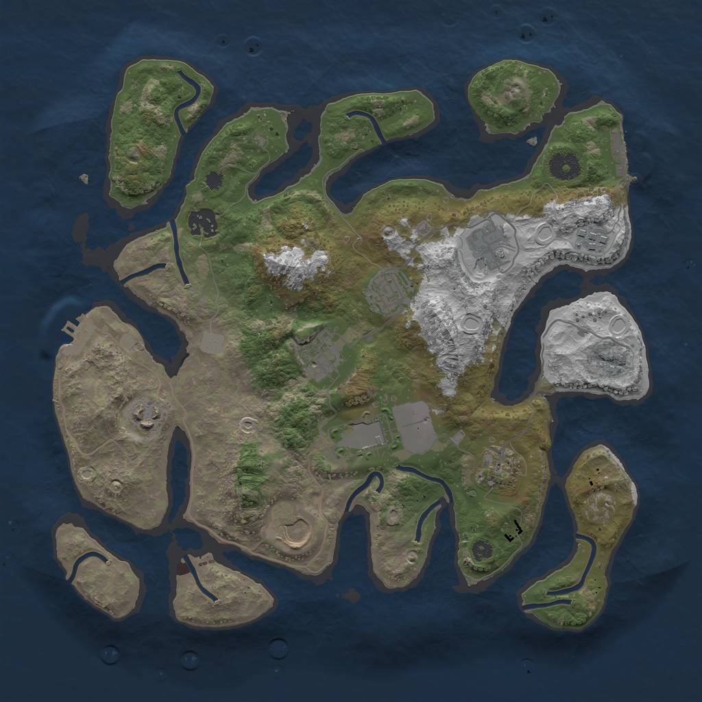 Rust Map: Procedural Map, Size: 3550, Seed: 550717, 16 Monuments