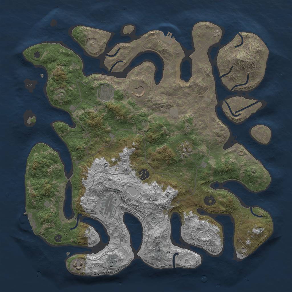 Rust Map: Procedural Map, Size: 4000, Seed: 12093219, 15 Monuments