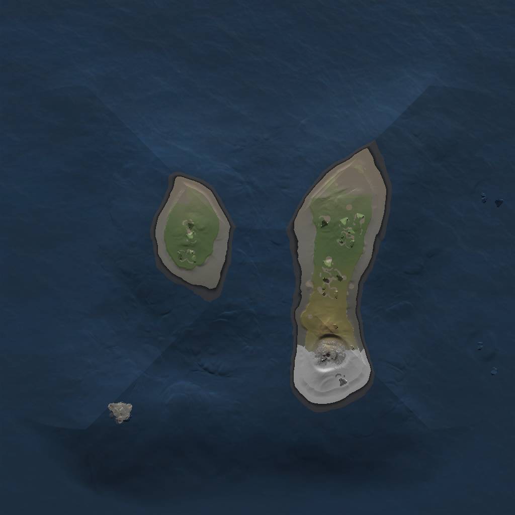 Rust Map: Procedural Map, Size: 1200, Seed: 987654321, 3 Monuments