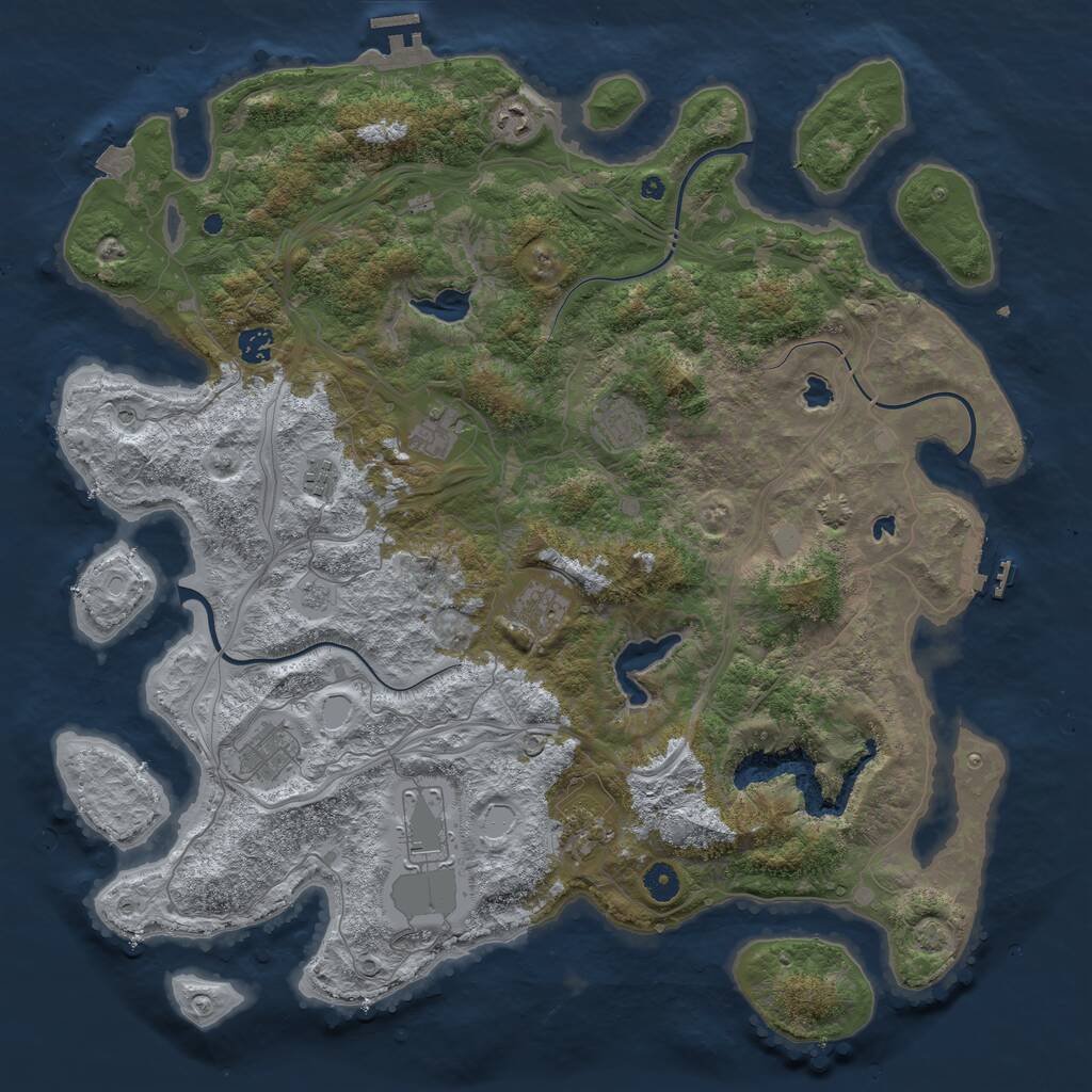 Rust Map: Procedural Map, Size: 4500, Seed: 6942069, 15 Monuments