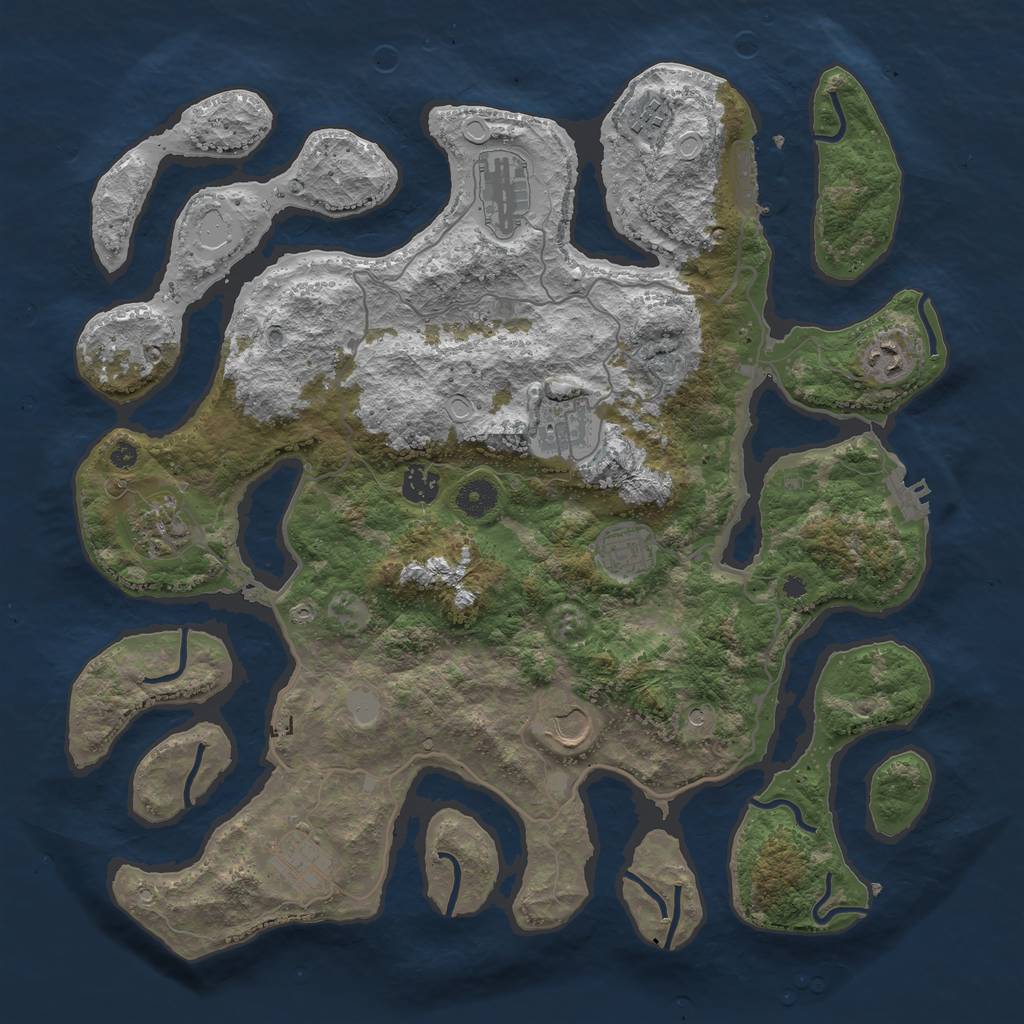 Rust Map: Procedural Map, Size: 4000, Seed: 15115, 17 Monuments