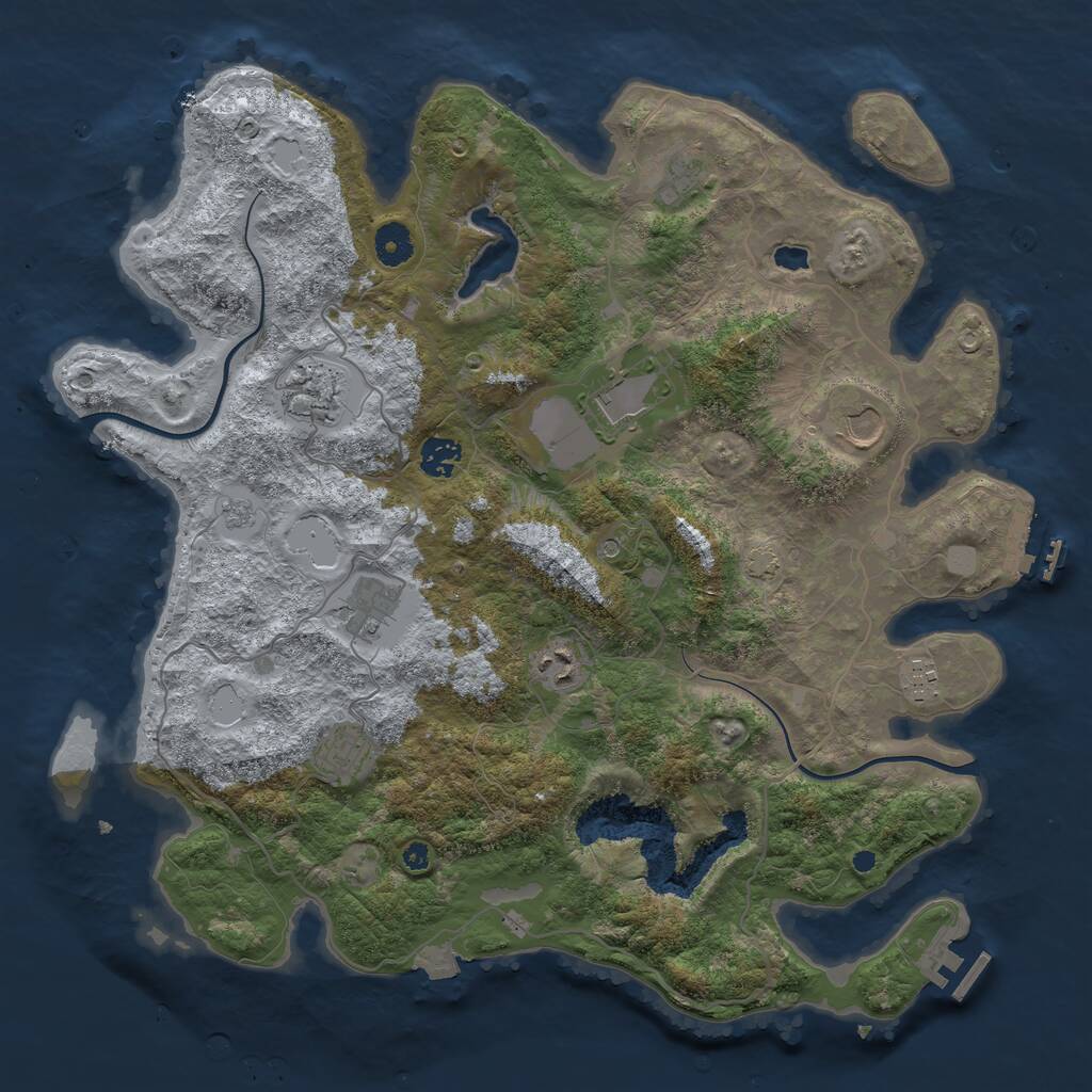 Rust Map: Procedural Map, Size: 4000, Seed: 937750, 15 Monuments