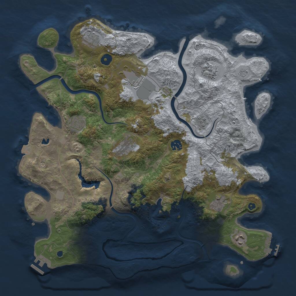 Rust Map: Procedural Map, Size: 4000, Seed: 19298, 15 Monuments
