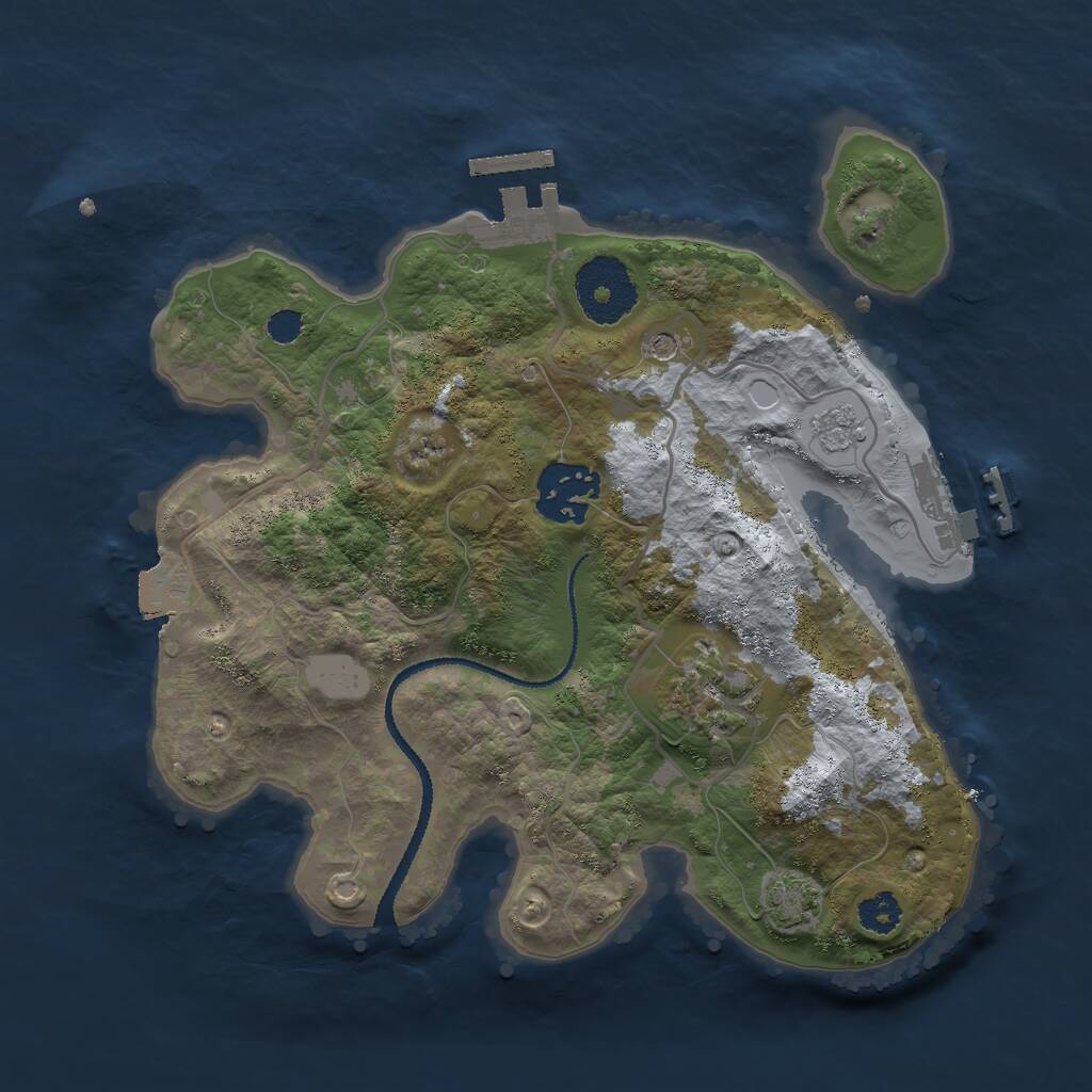 Rust Map: Procedural Map, Size: 2600, Seed: 40, 8 Monuments