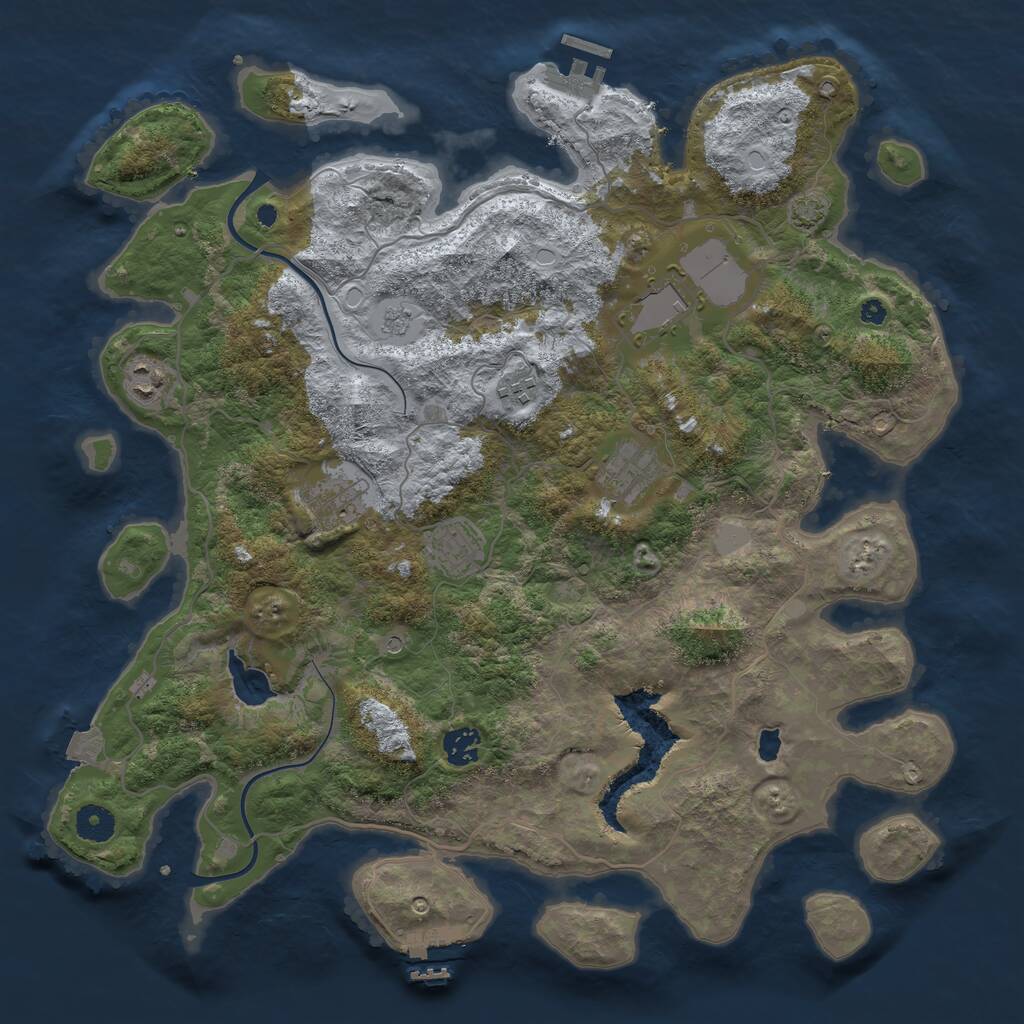 Rust Map: Procedural Map, Size: 4000, Seed: 357296, 13 Monuments