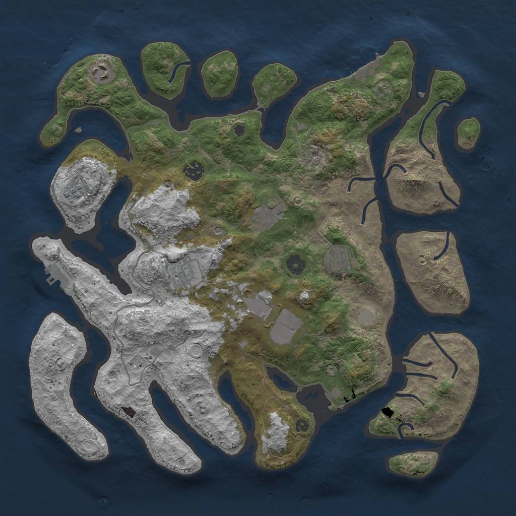 Rust Map: Procedural Map, Size: 4000, Seed: 842103, 15 Monuments
