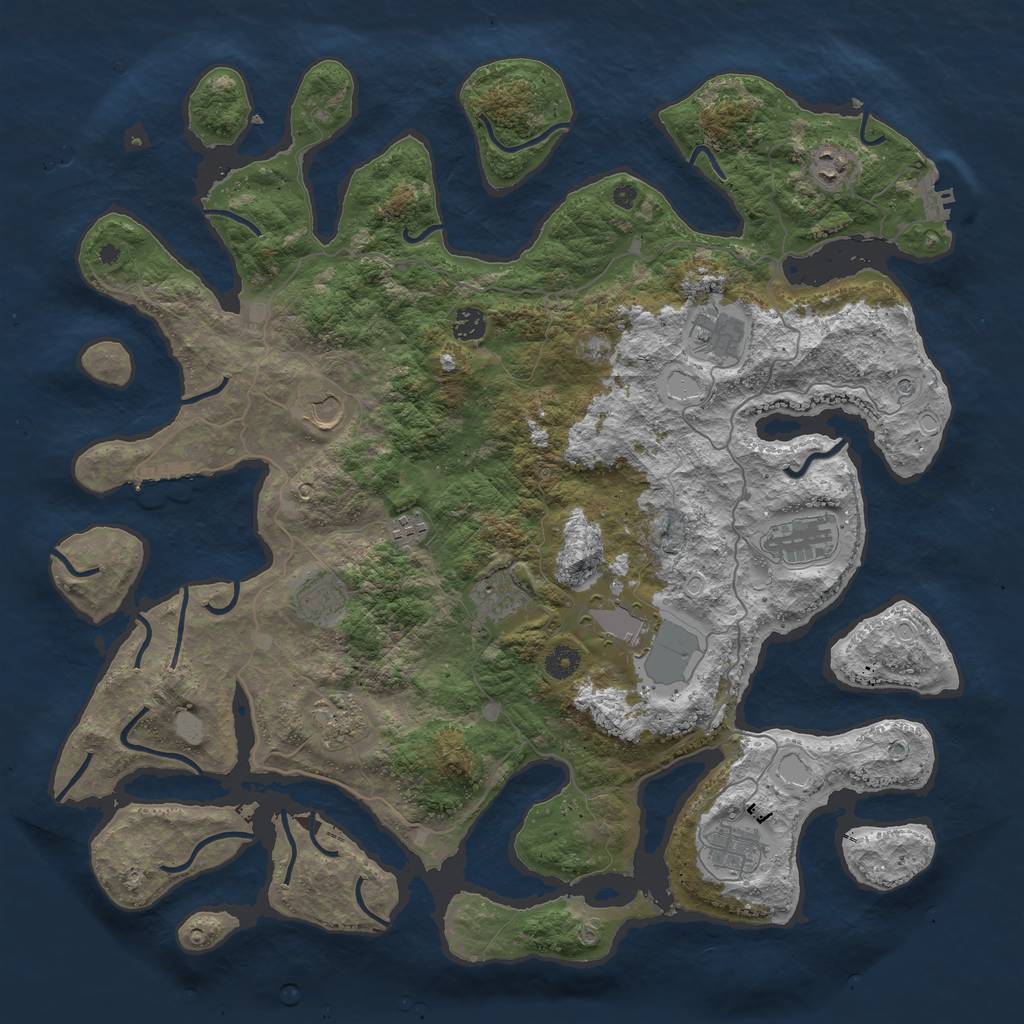 Rust Map: Procedural Map, Size: 4500, Seed: 22227, 19 Monuments