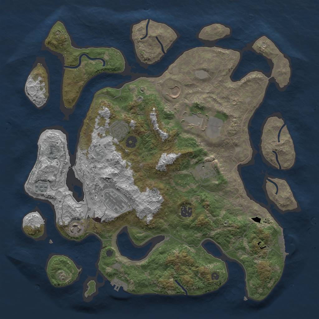 Rust Map: Procedural Map, Size: 4000, Seed: 472692, 16 Monuments