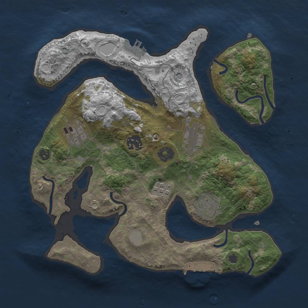 Rust Map: Procedural Map, Size: 2900, Seed: 70012, 13 Monuments