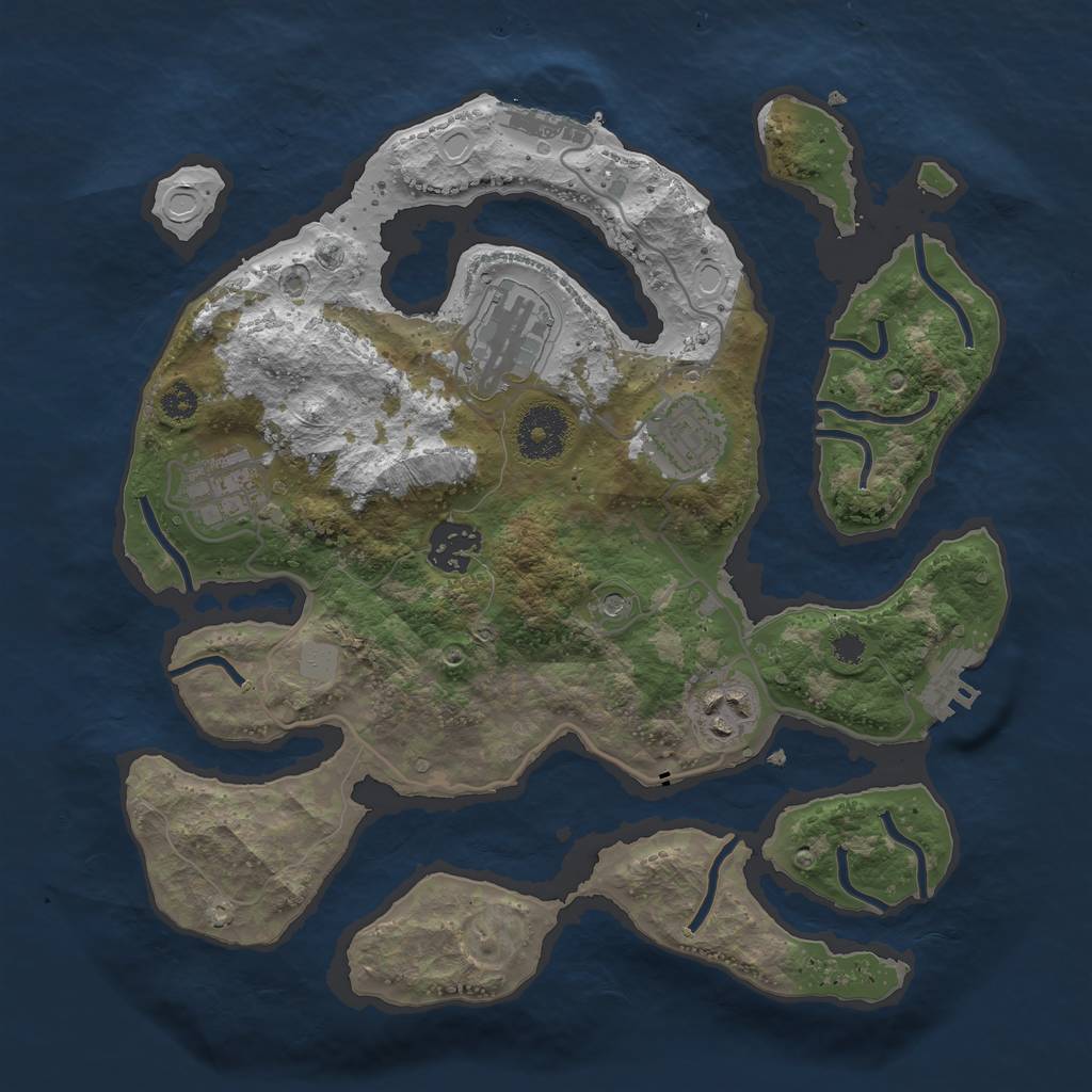 Rust Map: Procedural Map, Size: 3100, Seed: 112, 13 Monuments