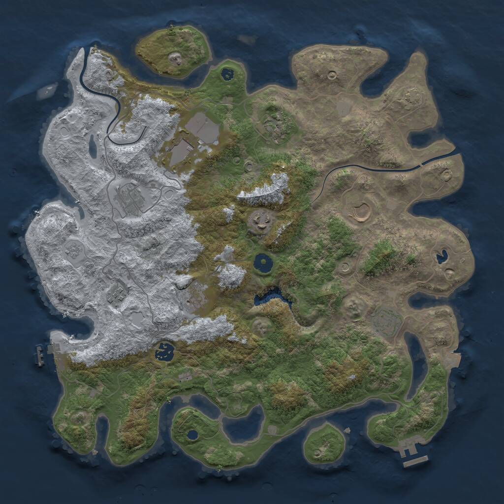 Rust Map: Procedural Map, Size: 4000, Seed: 238785, 15 Monuments