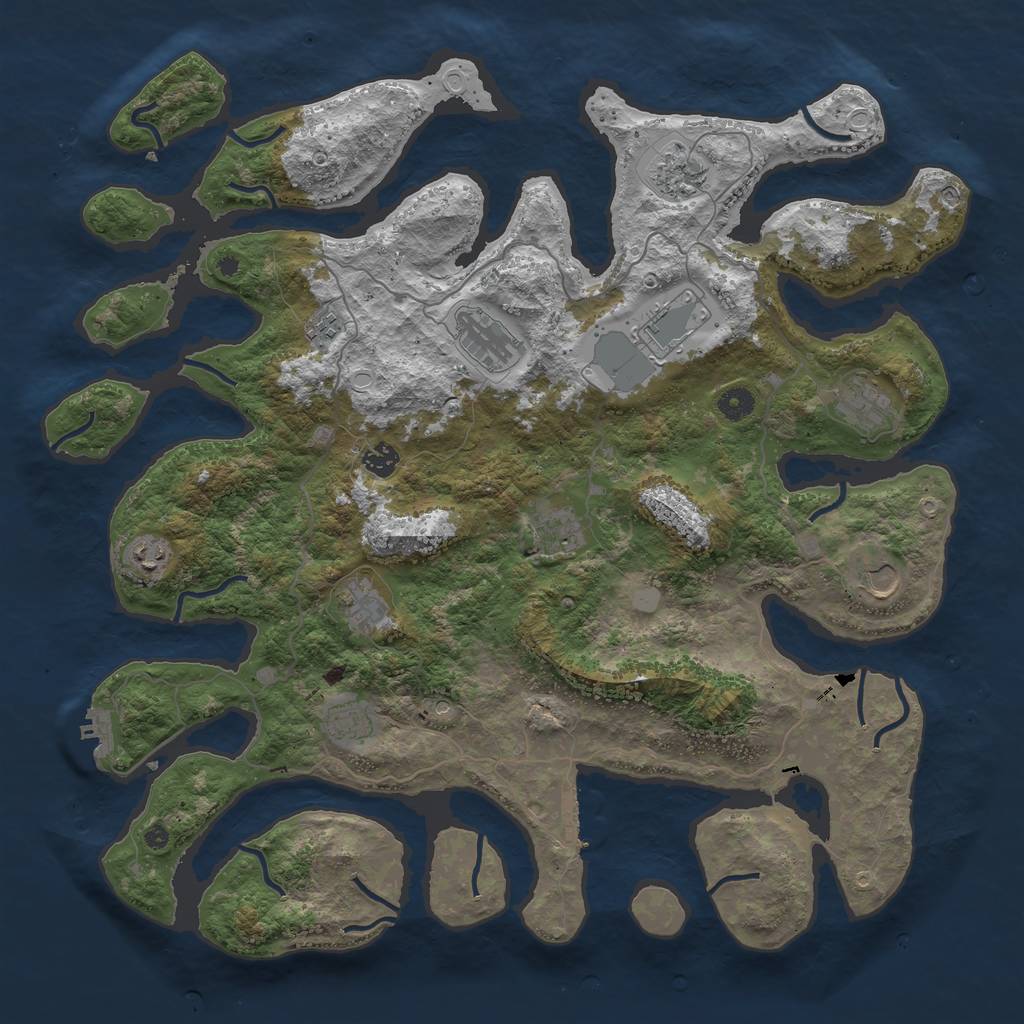 Rust Map: Procedural Map, Size: 4500, Seed: 325078789, 19 Monuments
