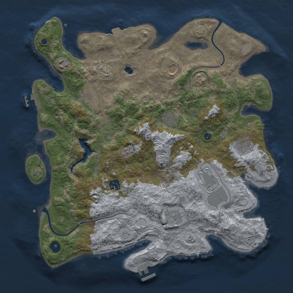 Rust Map: Procedural Map, Size: 4000, Seed: 155788, 15 Monuments