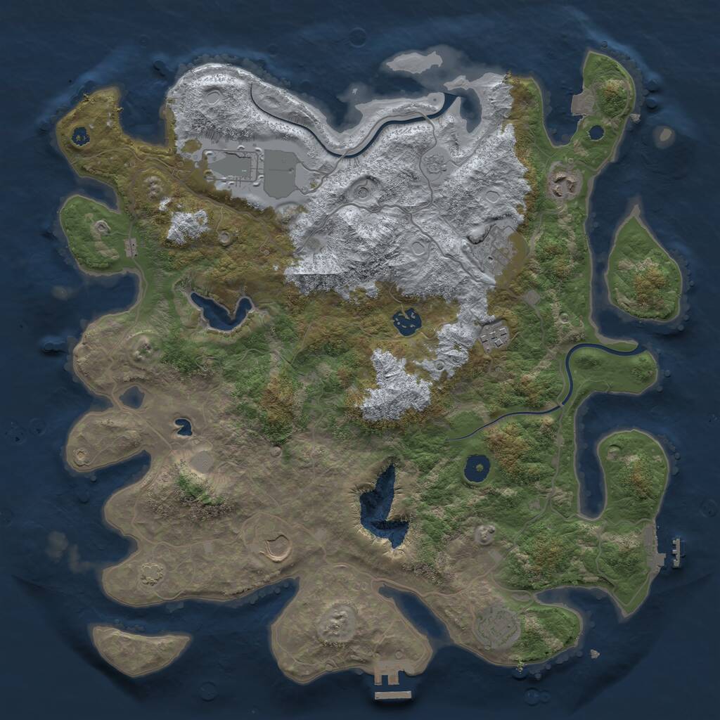 Rust Map: Procedural Map, Size: 4000, Seed: 812749, 13 Monuments