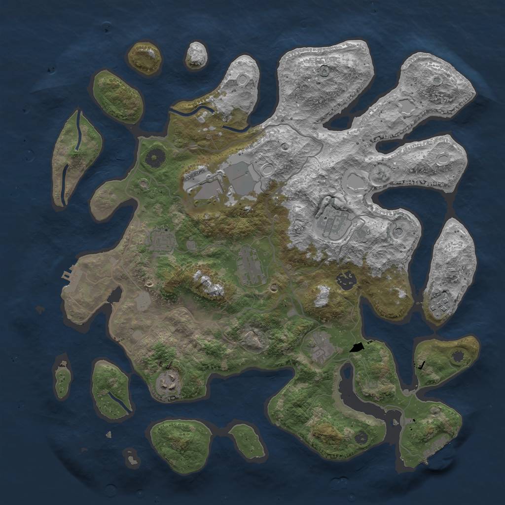 Rust Map: Procedural Map, Size: 4000, Seed: 5146782, 16 Monuments