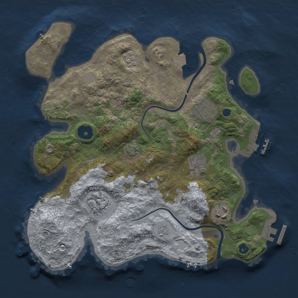 Rust Map: Procedural Map, Size: 3000, Seed: 5464684, 11 Monuments