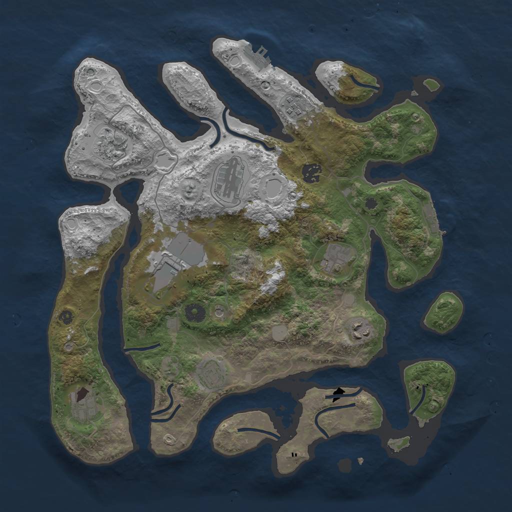 Rust Map: Procedural Map, Size: 3800, Seed: 420420, 17 Monuments