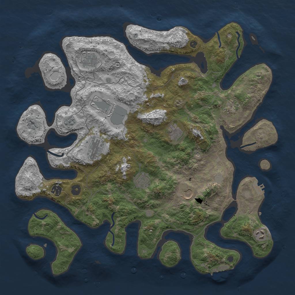 Rust Map: Procedural Map, Size: 4250, Seed: 69171862, 18 Monuments