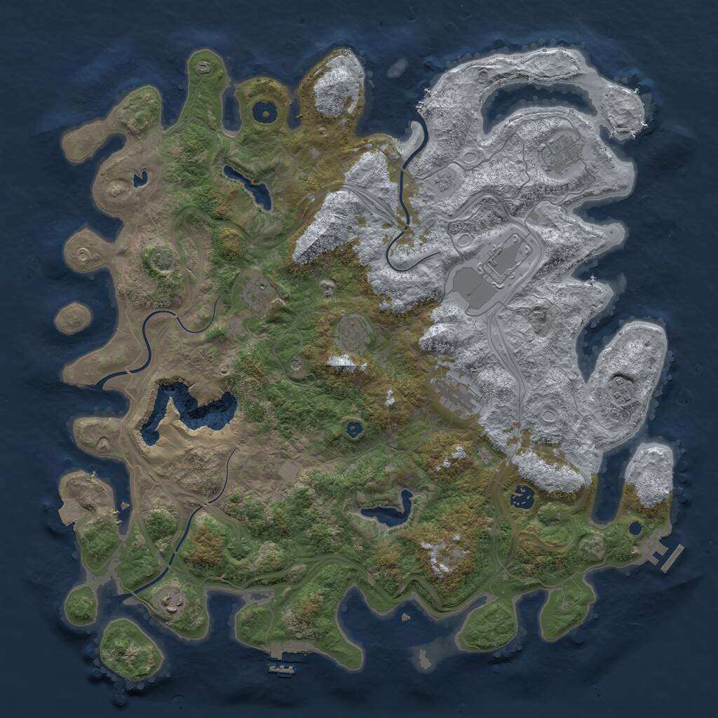 Rust Map: Procedural Map, Size: 4500, Seed: 321414, 14 Monuments