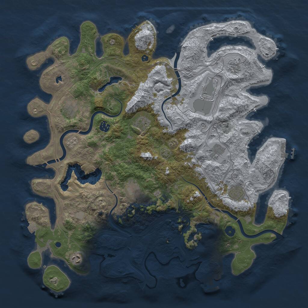 Rust Map: Procedural Map, Size: 4500, Seed: 321414, 16 Monuments