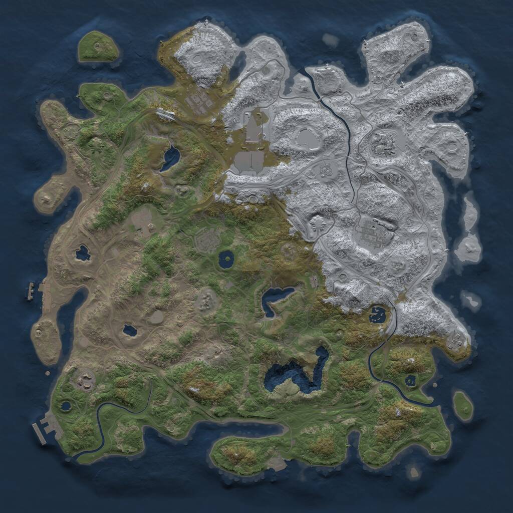 Rust Map: Procedural Map, Size: 4500, Seed: 87530, 15 Monuments