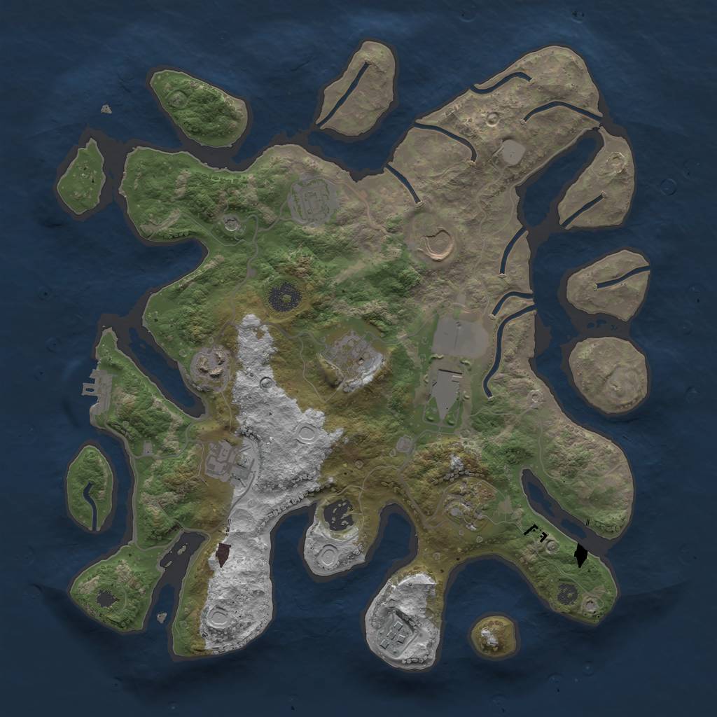 Rust Map: Procedural Map, Size: 3500, Seed: 1497414932, 16 Monuments