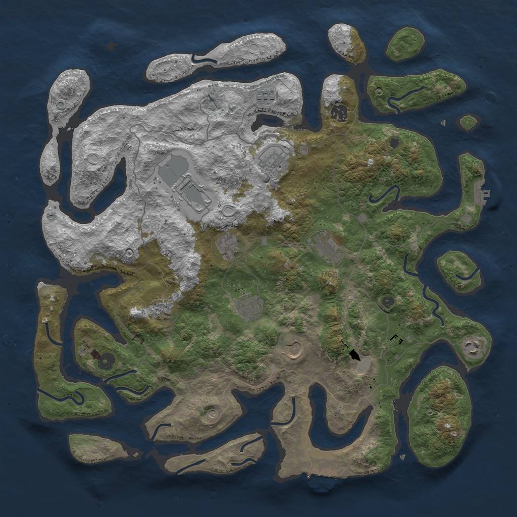 Rust Map: Procedural Map, Size: 4500, Seed: 890125964, 18 Monuments
