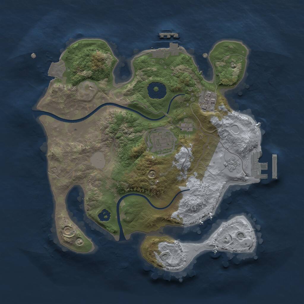 Rust Map: Procedural Map, Size: 2500, Seed: 2169, 6 Monuments