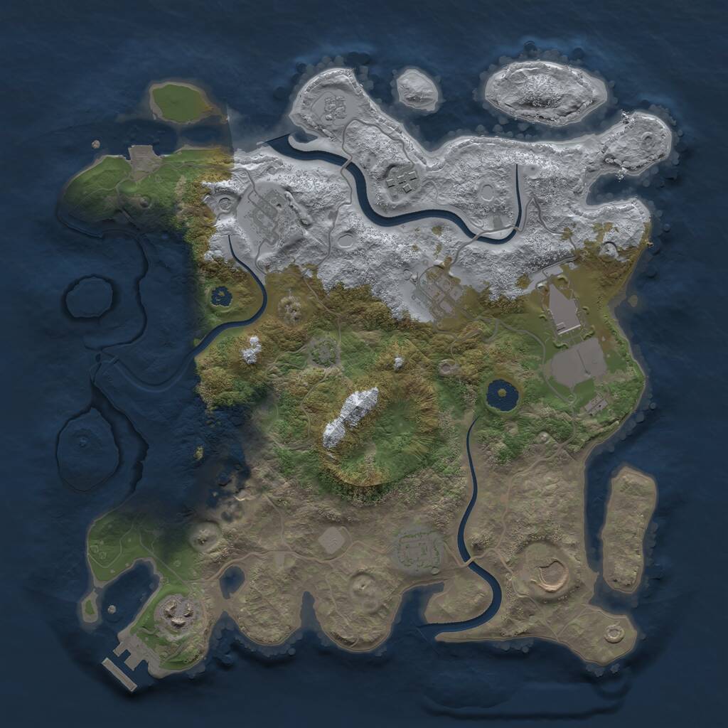 Rust Map: Procedural Map, Size: 3500, Seed: 20211215, 13 Monuments