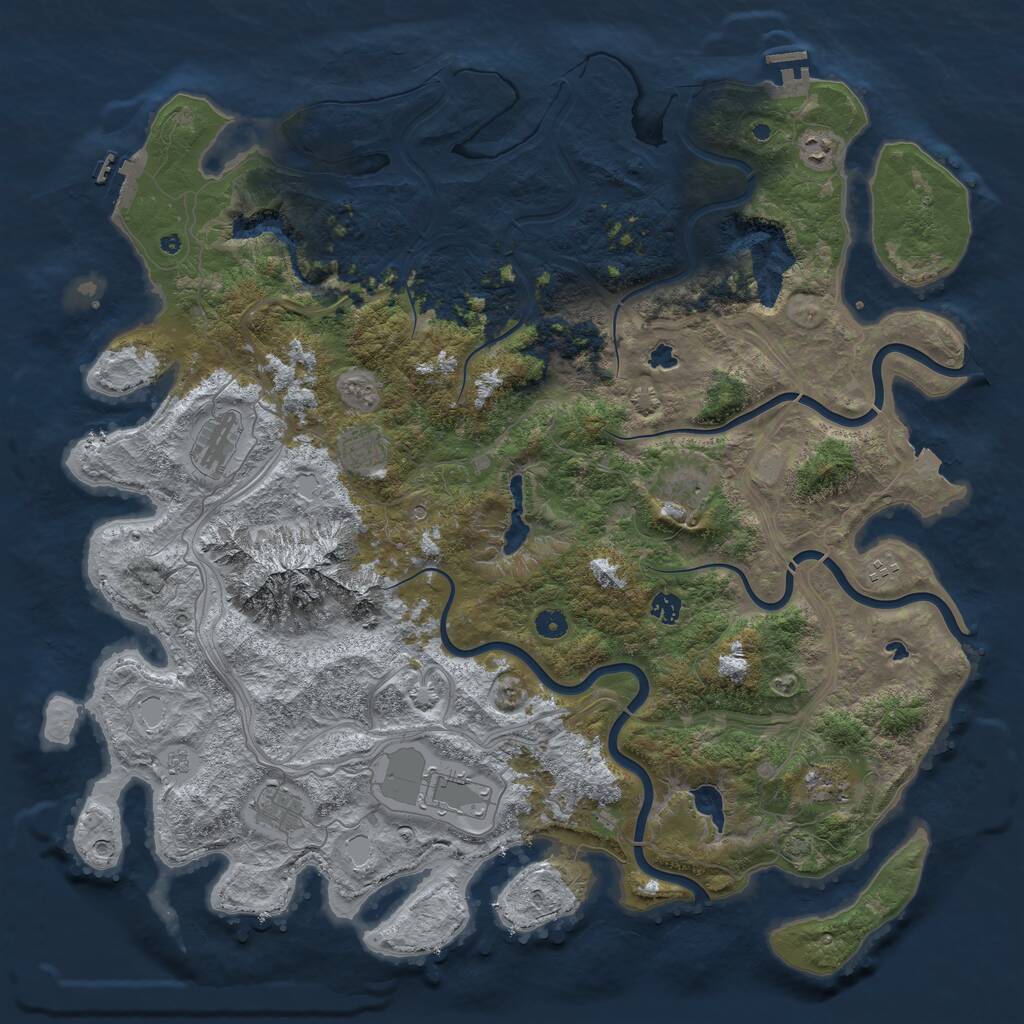 Rust Map: Procedural Map, Size: 5000, Seed: 58510, 15 Monuments