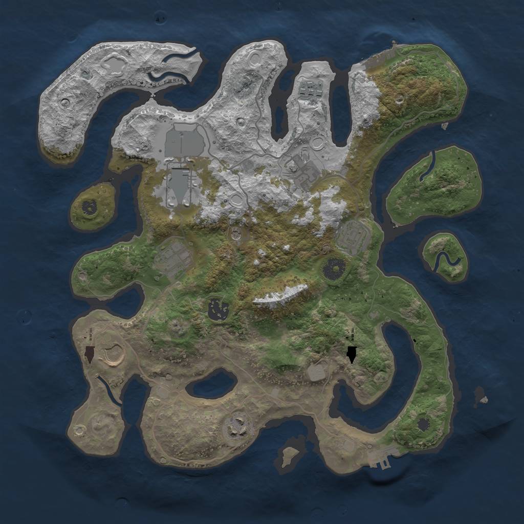 Rust Map: Procedural Map, Size: 3530, Seed: 1505837304, 16 Monuments