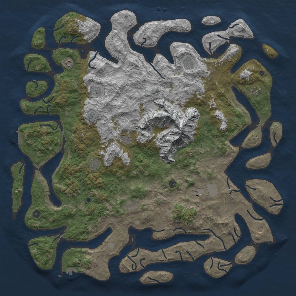 Rust Map: Procedural Map, Size: 6000, Seed: 505000, 19 Monuments